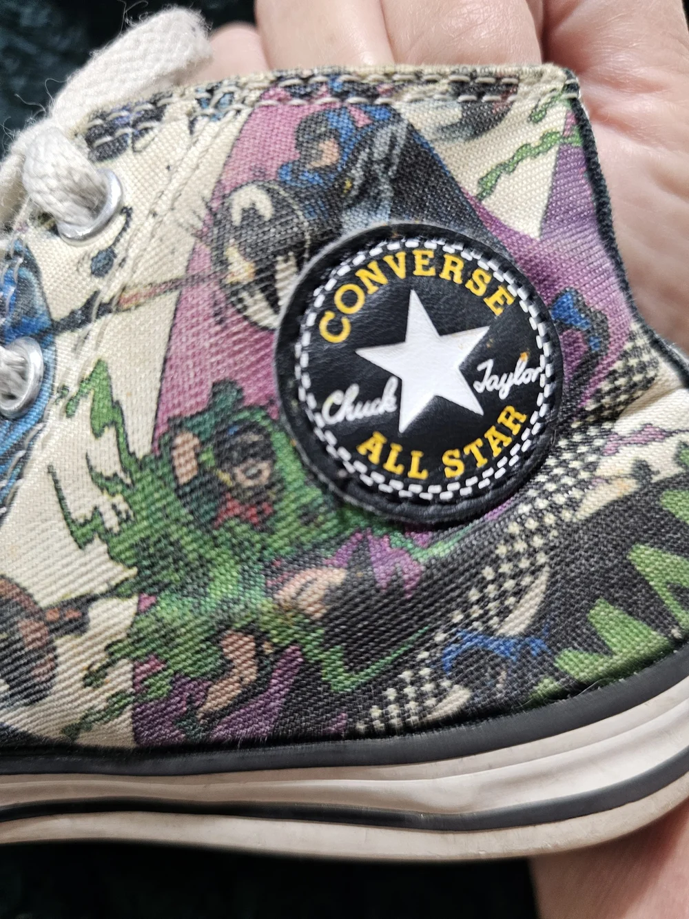 Converse Chuck Taylor All Star High-Top in Black, White, Green, Purple